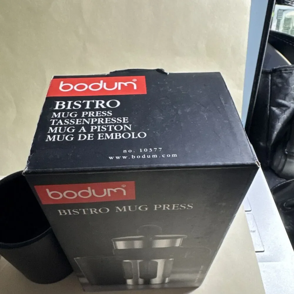 3 Pc Bodum Bistro Mug Press Personal Coffee & Tea Maker Mini Travel